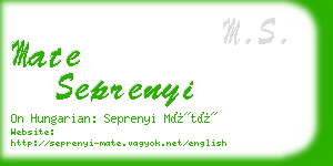 mate seprenyi business card